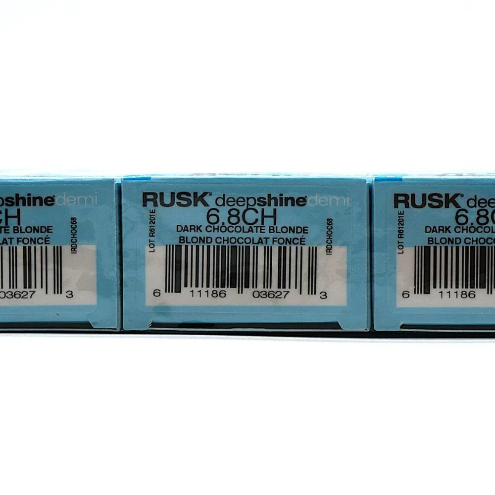 RUSK‎ Deepshine Demi Hair Color 6.8CH Dark Chocolate Blonde 100ml 3-Pack NEW